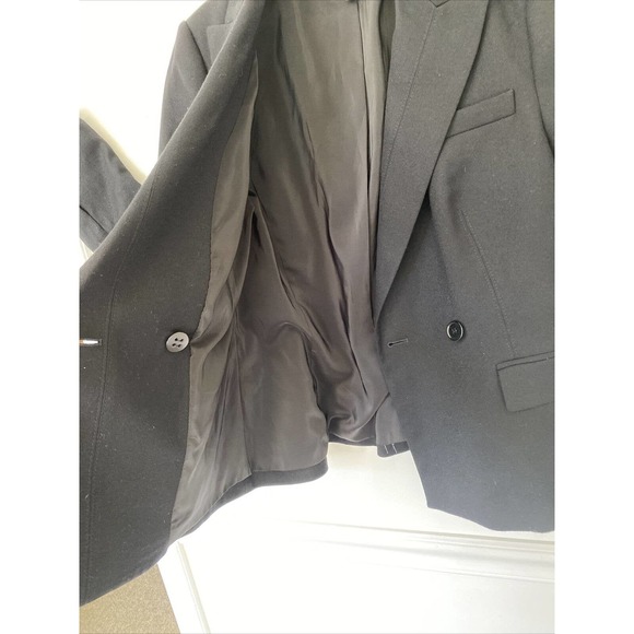 Talbots Blazer Jacket Women 2 Petite Black Wool Double Breasted Gold Button VTG - Picture 7 of 12
